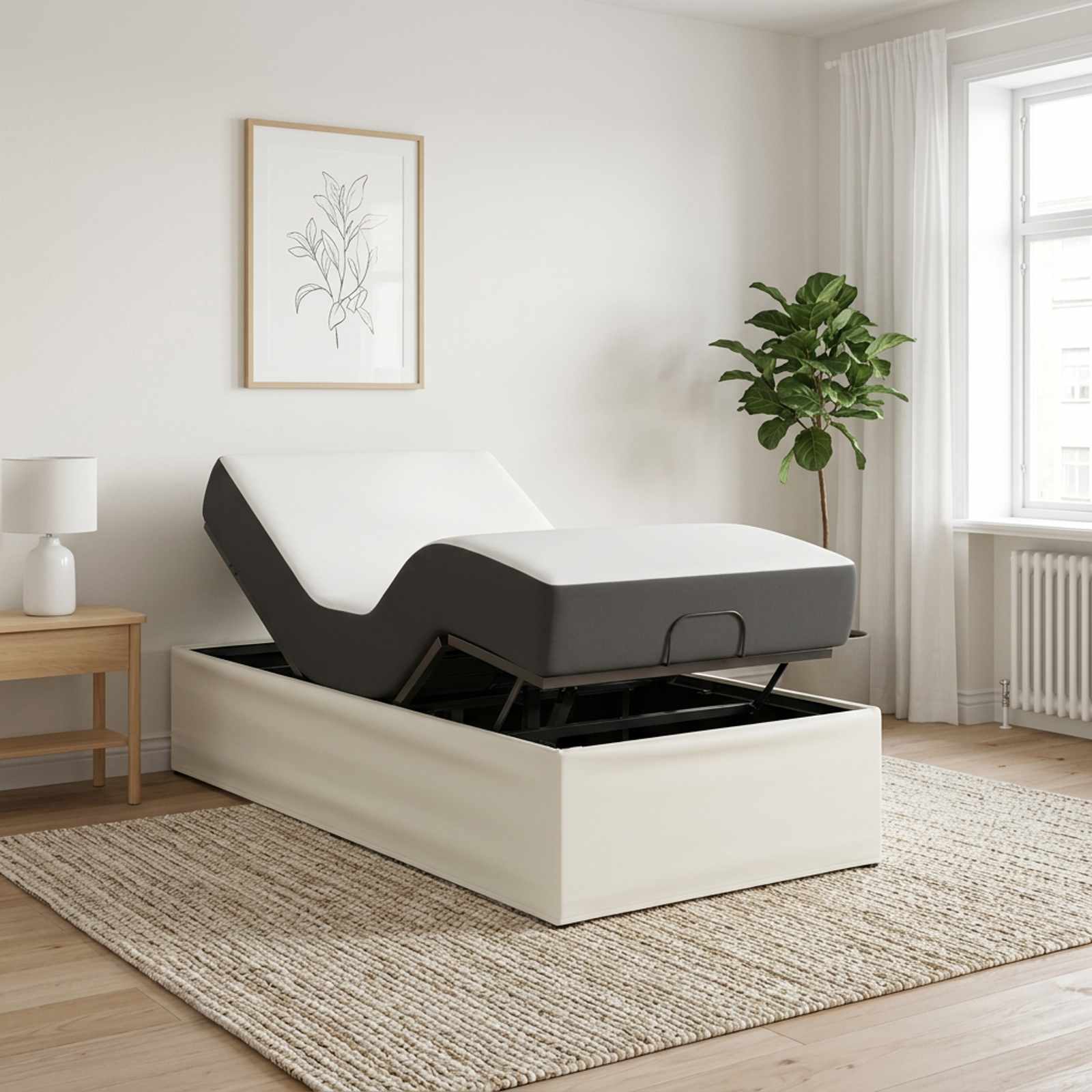 42037262_1.jpg vidaXL Elektrický nastaviteľný rám postele Biela 200 x 70 x 33,5 cm – Obrázok 1