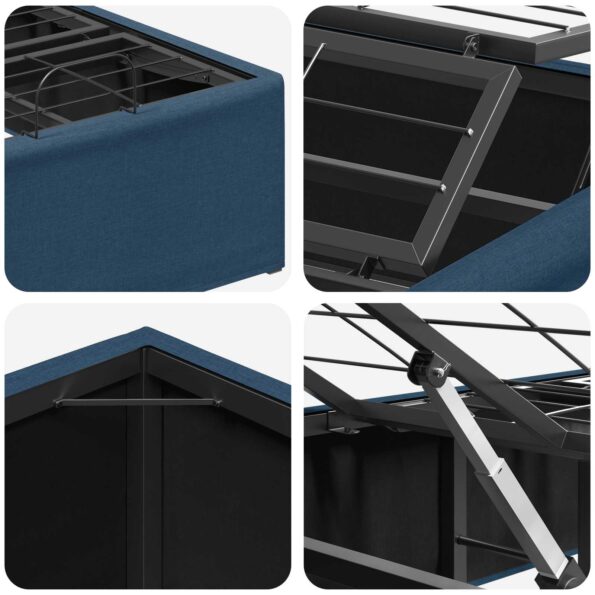 vidaXL Elektrický nastaviteľný rám postele Modrá 200 x 80 x 33,5 cm – Obrázok 8