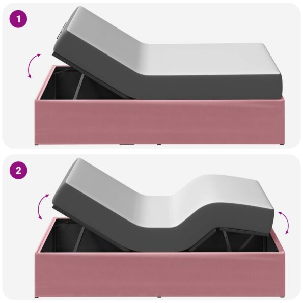vidaXL Elektrický nastaviteľný rám postele Ružová 200 x 80 x 33,5 cm – Obrázok 10