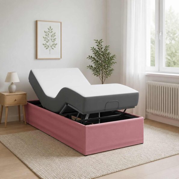vidaXL Elektrický nastaviteľný rám postele Ružová 200 x 80 x 33,5 cm – Obrázok 4