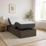 vidaXL Elektrický nastaviteľný rám postele Sivá 200 x 90 x 33,5 cm