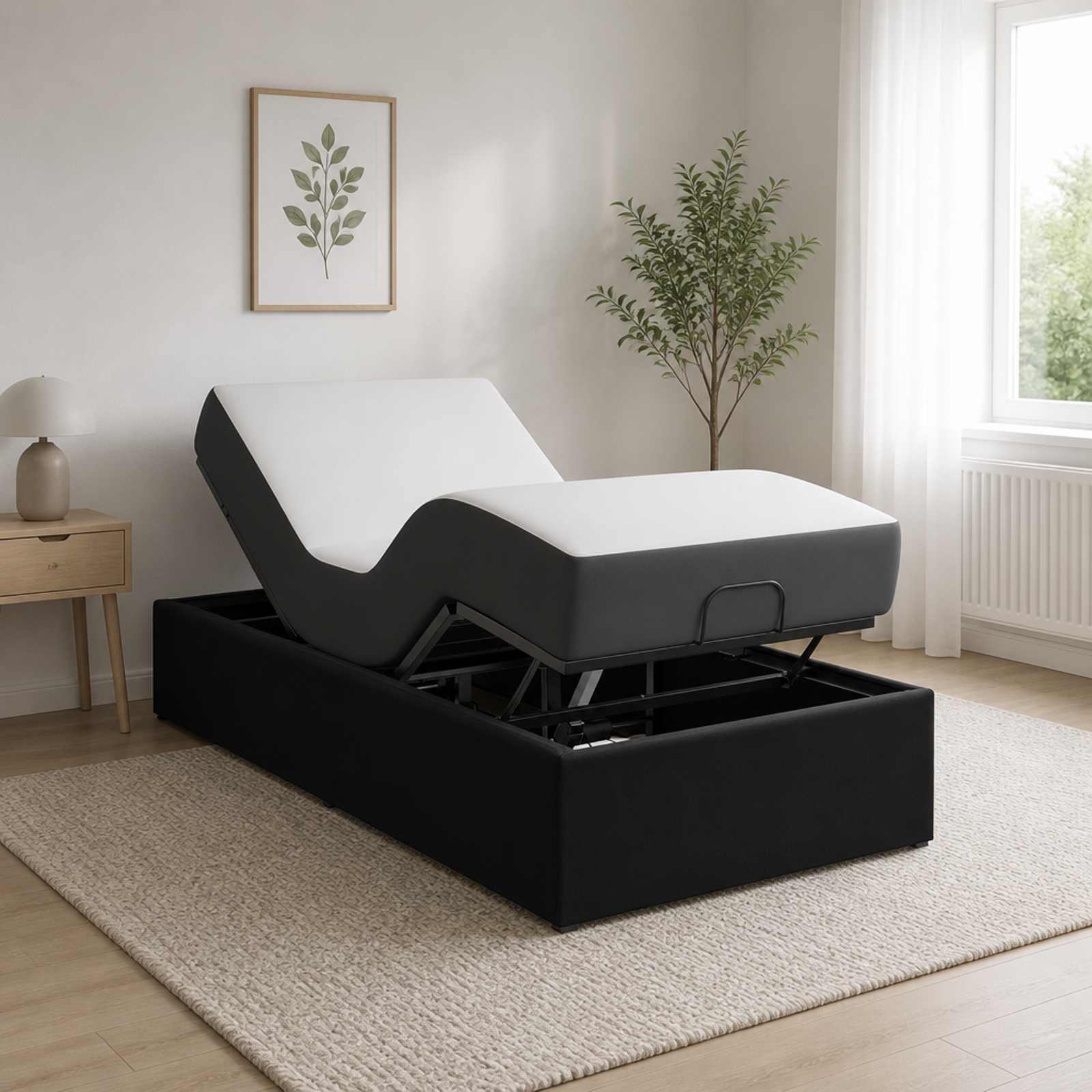 42037301_1.jpg vidaXL Elektrický nastaviteľný rám postele Čierna 200 x 90 x 33,5 cm – Obrázok 1