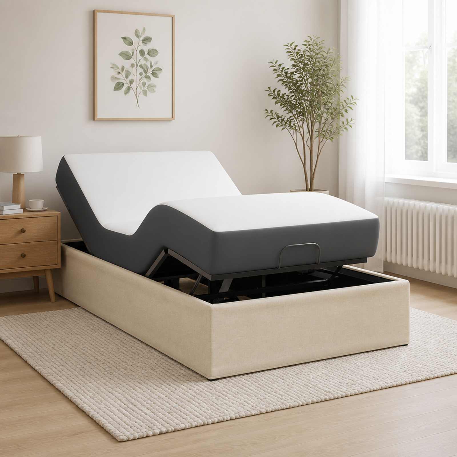 42037310_1.jpg vidaXL Elektrický nastaviteľný rám postele Krémová 200 x 100 x 33,5 cm – Obrázok 1