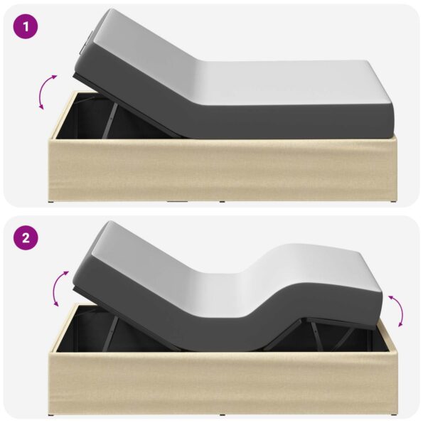 vidaXL Elektrický nastaviteľný rám postele Krémová 200 x 100 x 33,5 cm – Obrázok 10