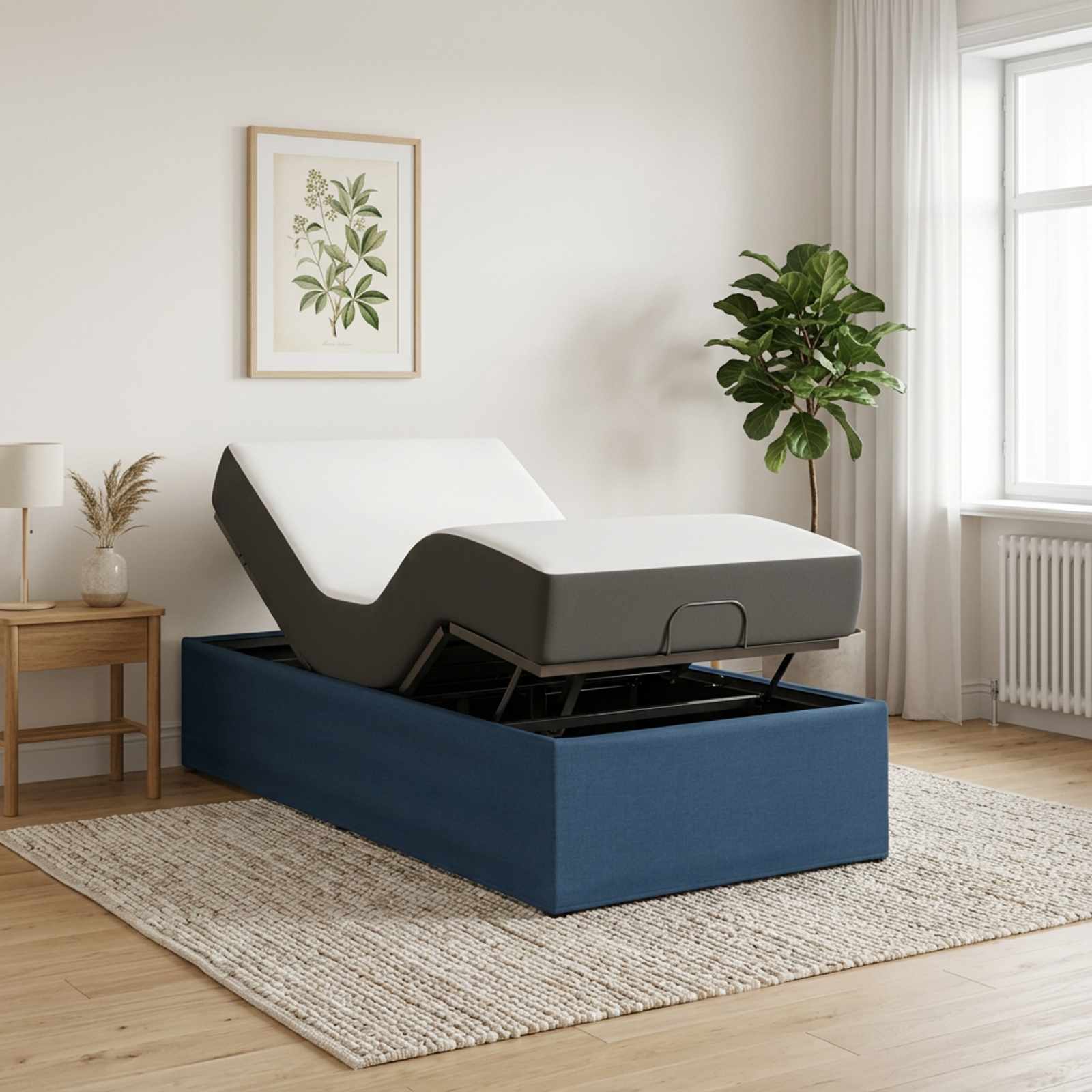 42037311_1.jpg vidaXL Elektrický nastaviteľný rám postele Modrá 200 x 100 x 33,5 cm – Obrázok 1