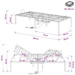 vidaXL Elektrický nastaviteľný rám postele Čierna 90 x 190 x 48 cm – Obrázok 11