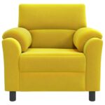 vidaXL Pohovka Žltá 94 x 85 x 93 cm Zamat – Obrázok 3