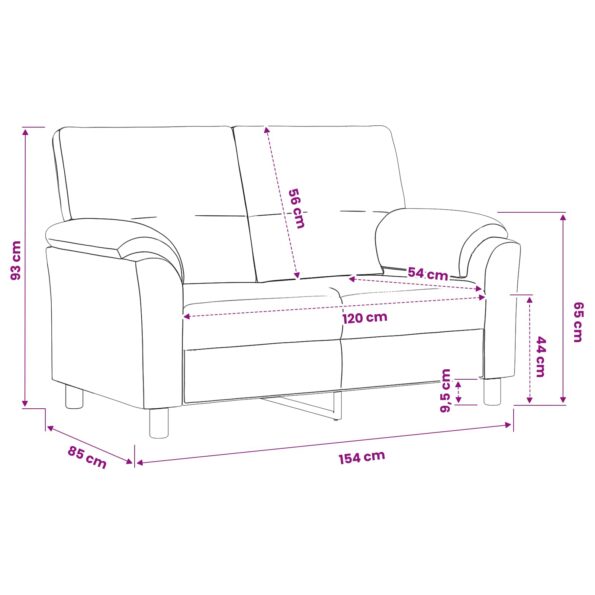 vidaXL Pohovka Modrá 154 x 85 x 93 cm Zamat – Obrázok 9