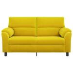 vidaXL Pohovka Žltá 174 x 85 x 93 cm Zamat – Obrázok 3