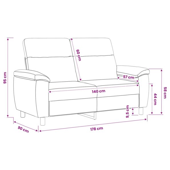 vidaXL Pohovka Hnedá 178 x 90 x 95 cm Látka – Obrázok 9