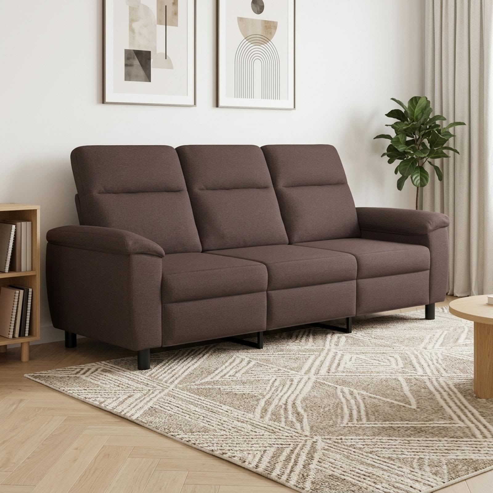 42040968_1.jpg vidaXL Pohovka Tmavohnedá 214 x 90 x 95 cm Látka – Obrázok 1