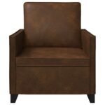 vidaXL Kreslo Hnedá 70 x 81 x 82 cm Umelý semišový materiál – Obrázok 3