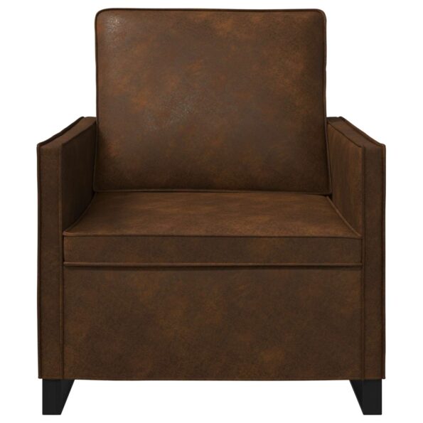 vidaXL Kreslo Hnedá 70 x 81 x 82 cm Umelý semišový materiál – Obrázok 3