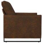 vidaXL Kreslo Hnedá 70 x 81 x 82 cm Umelý semišový materiál – Obrázok 4