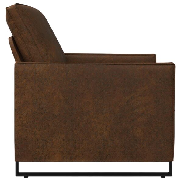 vidaXL Kreslo Hnedá 70 x 81 x 82 cm Umelý semišový materiál – Obrázok 4