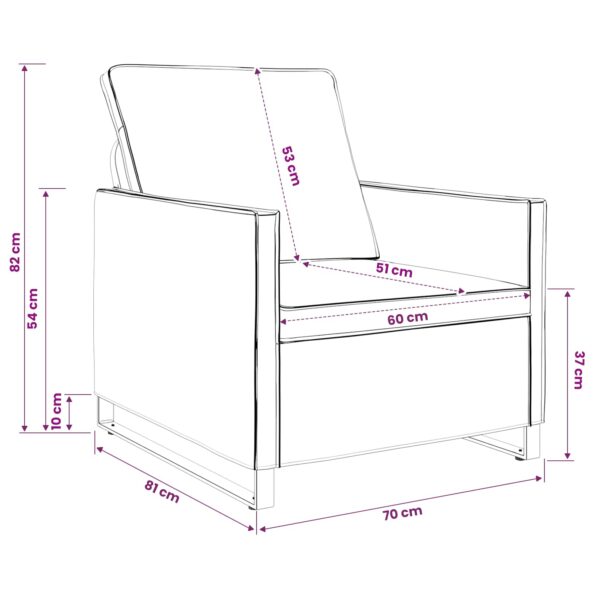 vidaXL Kreslo Hnedá 70 x 81 x 82 cm Umelý semišový materiál – Obrázok 9