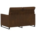 vidaXL Sofa pre 2 osoby Hnedá 130 x 81 x 82 cm Umelý semišový materiál – Obrázok 5