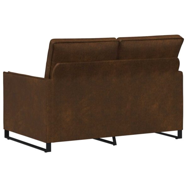 vidaXL Sofa pre 2 osoby Hnedá 130 x 81 x 82 cm Umelý semišový materiál – Obrázok 5