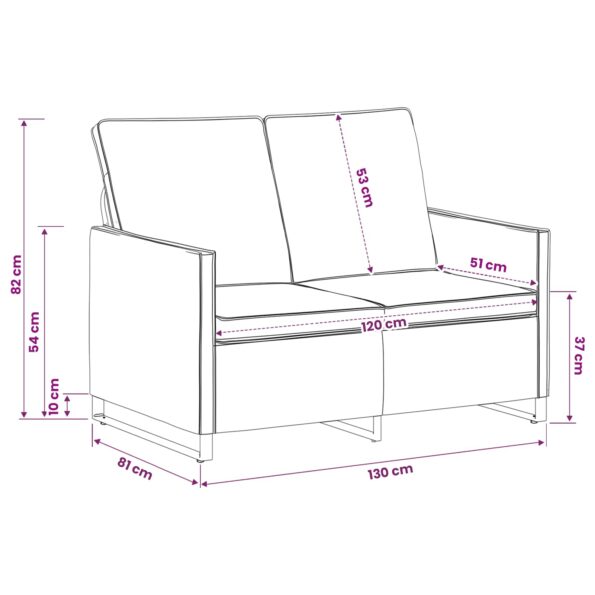 vidaXL Sofa pre 2 osoby Svetlosivá 130 x 81 x 82 cm – Obrázok 9