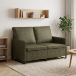 vidaXL Sofa pre 2 osoby Armádna zelená 130 x 81 x 82 cm