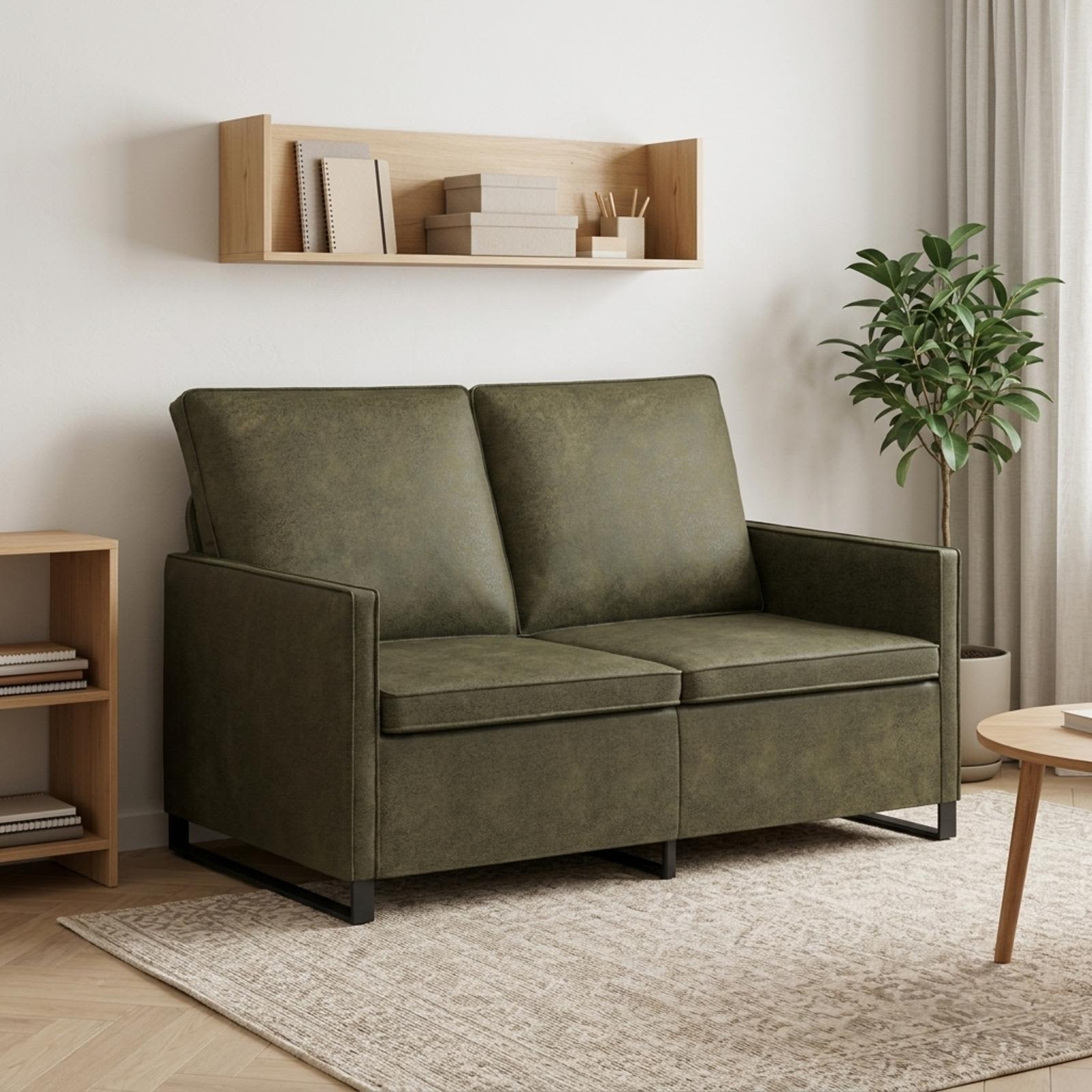 42040994_1.jpg vidaXL Sofa pre 2 osoby Armádna zelená 130 x 81 x 82 cm – Obrázok 1