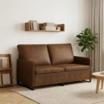 vidaXL Sofa pre 2 osoby Hnedá 150 x 81 x 82 cm Umelý semišový materiál