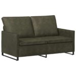 vidaXL Sofa pre 2 osoby Armádna zelená 150 x 81 x 82 cm – Obrázok 2