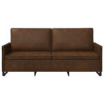 vidaXL Sedačka pre 3 Hnedá 190 x 81 x 82 cm Umelý semišový materiál – Obrázok 3