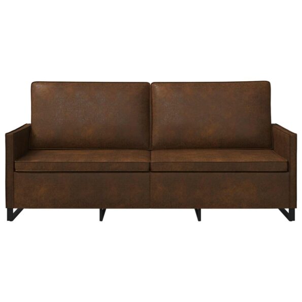 vidaXL Sedačka pre 3 Hnedá 190 x 81 x 82 cm Umelý semišový materiál – Obrázok 3