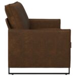 vidaXL Sedačka pre 3 Hnedá 190 x 81 x 82 cm Umelý semišový materiál – Obrázok 4