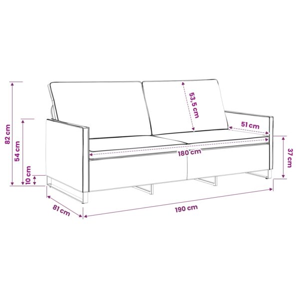 vidaXL Sedačka pre 3 Armádna zelená 190 x 81 x 82 cm – Obrázok 9