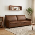 vidaXL Sedačka pre 3 Hnedá 220 x 81 x 82 cm Umelý semišový materiál