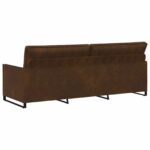 vidaXL Sedačka pre 3 Hnedá 220 x 81 x 82 cm Umelý semišový materiál – Obrázok 5
