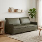 vidaXL Sedačka pre 3 Armádna zelená 220 x 81 x 82 cm
