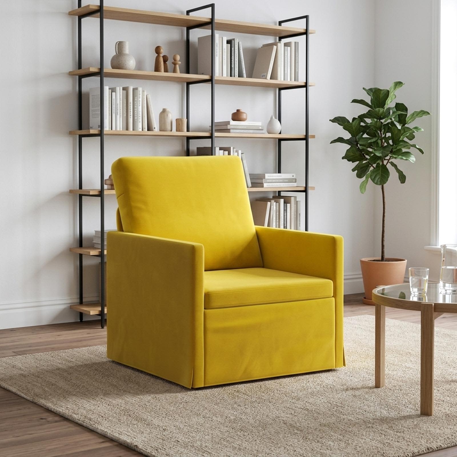 42041028_1.jpg vidaXL Kreslo Žltá 70 x 81 x 82 cm Zamat – Obrázok 1