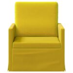 vidaXL Kreslo Žltá 70 x 81 x 82 cm Zamat – Obrázok 3