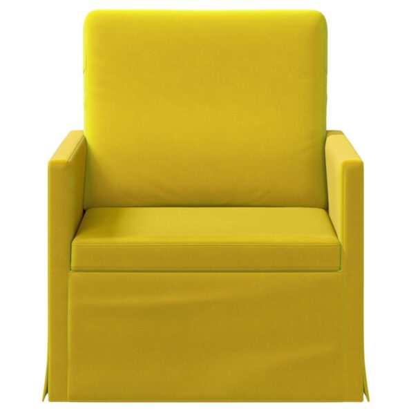 vidaXL Kreslo Žltá 70 x 81 x 82 cm Zamat – Obrázok 3