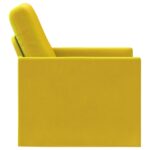vidaXL Kreslo Žltá 70 x 81 x 82 cm Zamat – Obrázok 4