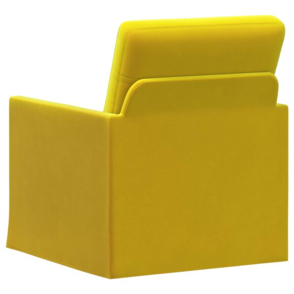 vidaXL Kreslo Žltá 70 x 81 x 82 cm Zamat – Obrázok 5