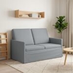 vidaXL Sofa pre 2 osoby Svetlosivá 130 x 81 x 82 cm Látka