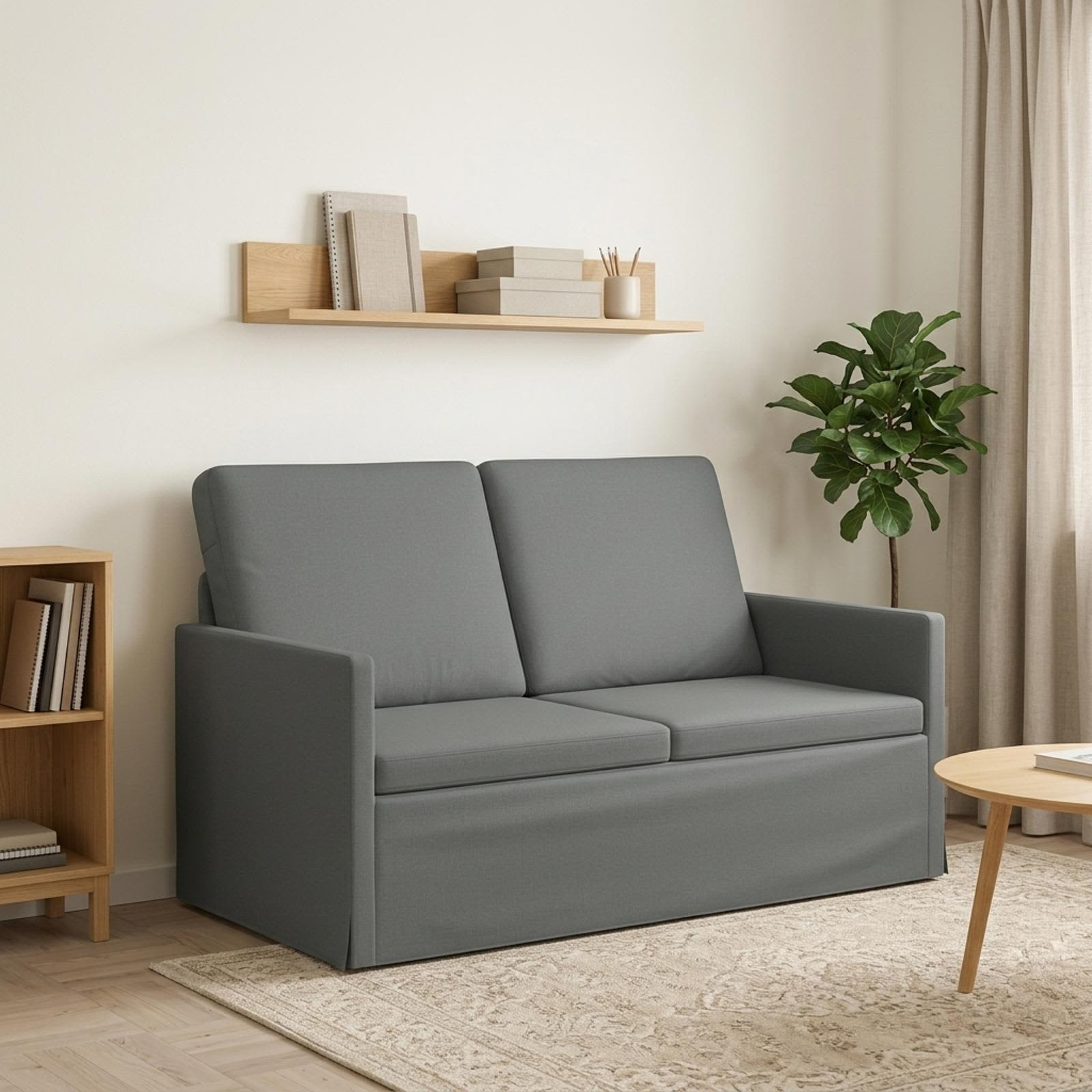 42041041_1.jpg vidaXL Sofa pre 2 osoby Tmavosivá 130 x 81 x 82 cm Látka – Obrázok 1
