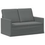 vidaXL Sofa pre 2 osoby Tmavosivá 130 x 81 x 82 cm Látka – Obrázok 2