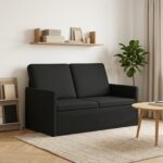 vidaXL Sofa pre 2 osoby Čierna 130 x 81 x 82 cm Látka