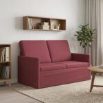vidaXL Sofa pre 2 osoby Víno červené 130 x 81 x 82 cm Látka