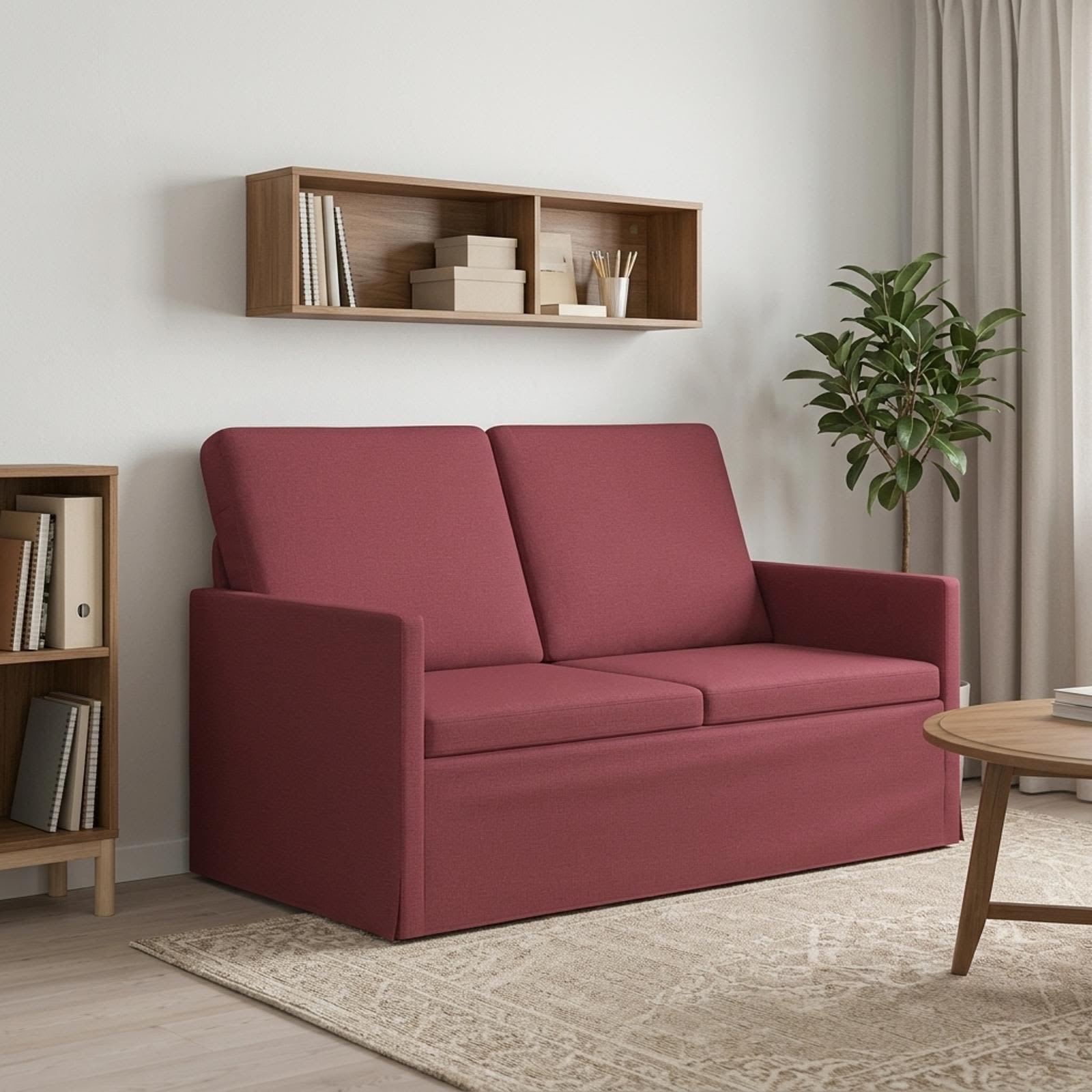42041043_1.jpg vidaXL Sofa pre 2 osoby Víno červené 130 x 81 x 82 cm Látka – Obrázok 1