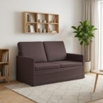 vidaXL Sofa pre 2 osoby Tmavohnedá 130 x 81 x 82 cm Látka