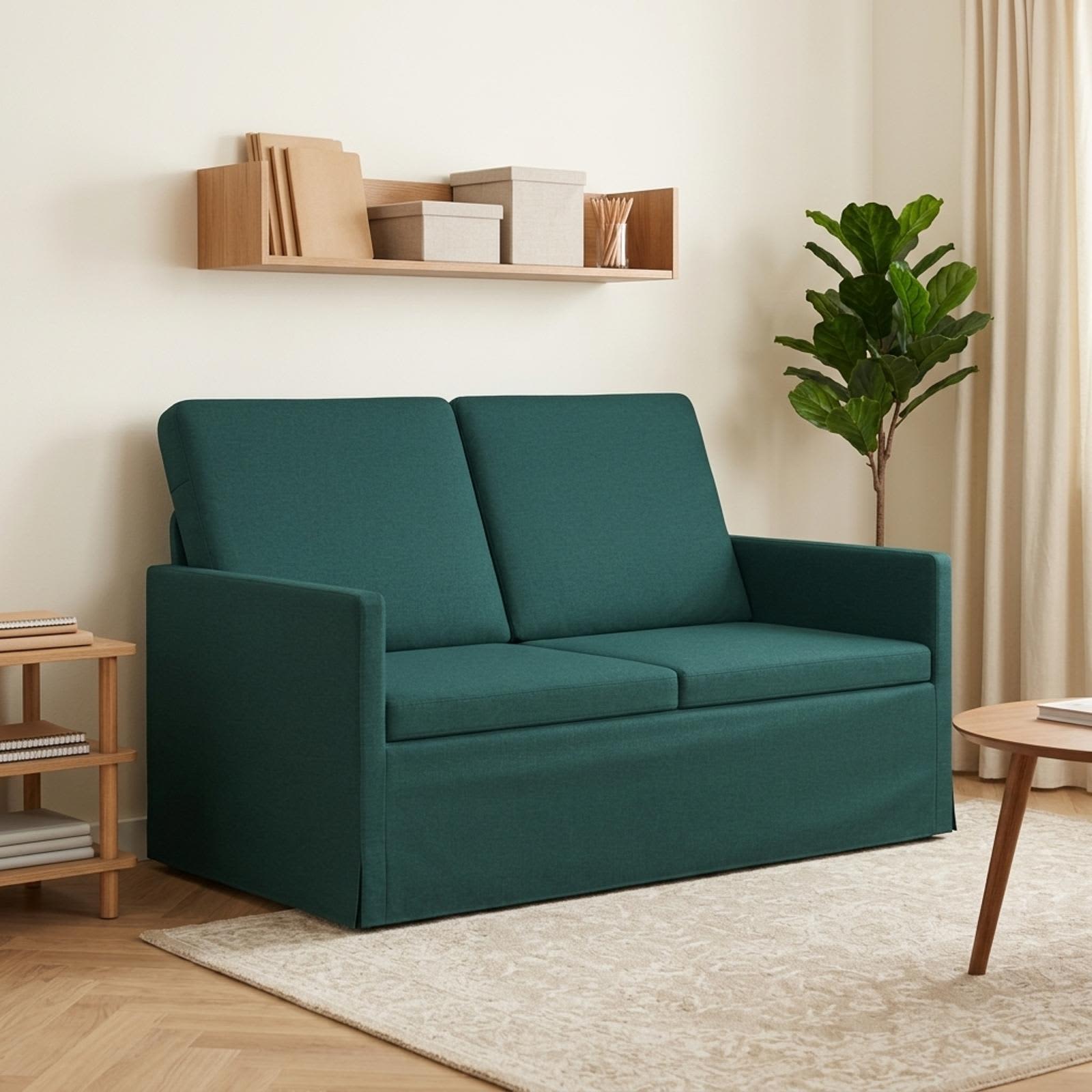 42041045_1.jpg vidaXL Sofa pre 2 osoby Tmavozelená 130 x 81 x 82 cm Látka – Obrázok 1