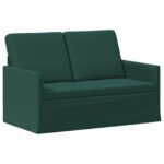 vidaXL Sofa pre 2 osoby Tmavozelená 130 x 81 x 82 cm Látka – Obrázok 2