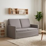 vidaXL Sofa pre 2 osoby Sivohnedá 130 x 81 x 82 cm Látka