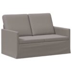 vidaXL Sofa pre 2 osoby Sivohnedá 130 x 81 x 82 cm Látka – Obrázok 2